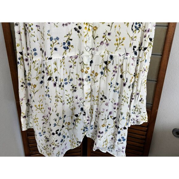 J. Jill Plus Size Flow Hem Floral Button Tunic Shirt Blouse Top Size 2X - Picture 13 of 16